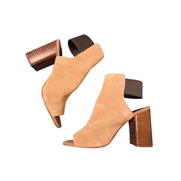 Dolce Vita Rayne Bootie Women 7.5 Ankle Taupe Suede Slingback Heel - Picture 4 of 14